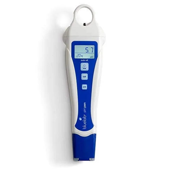 Blue lab pH pen on a white background