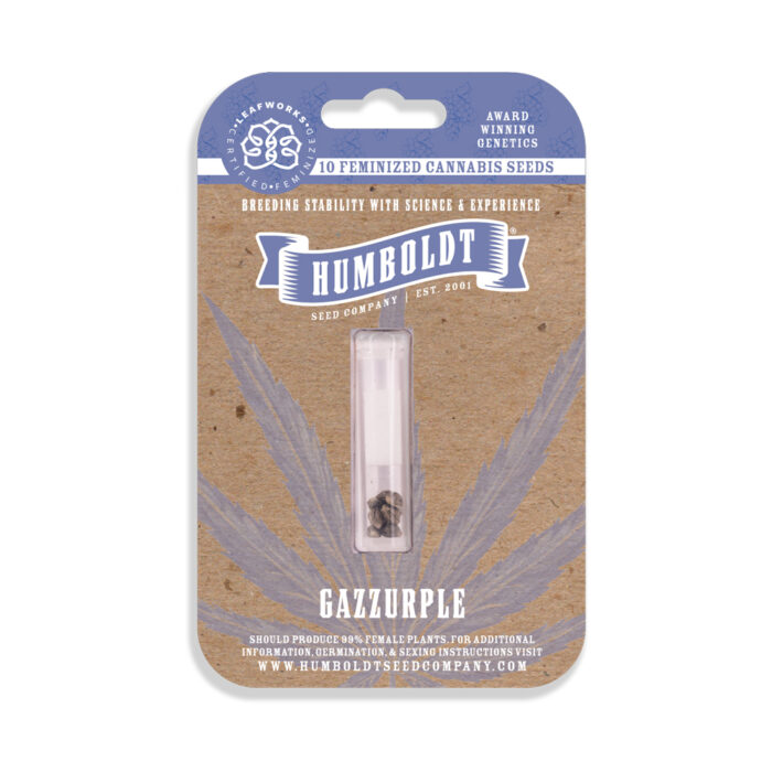 Humboldt Seed Company packaging with cannabis seeds on a white background