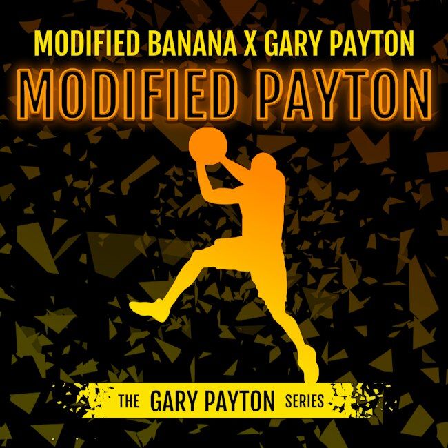 Silhouette of a basketball player with 'Modified Payton' text on a dark background