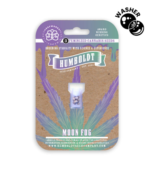 Humboldt cannabis seed package with packaging washer logo on a white background