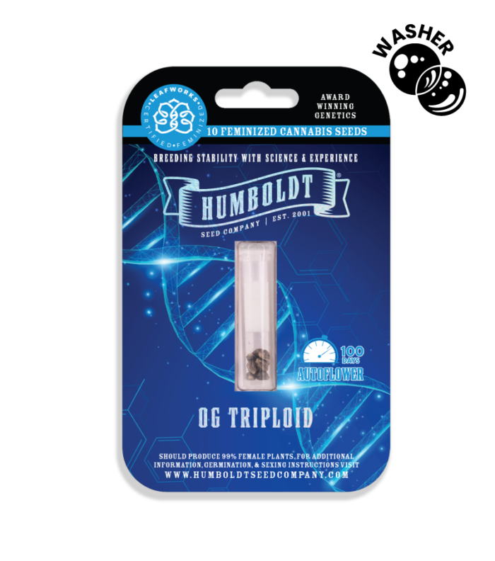 Humboldt Seed Company packaging with a cannabis product on a white background