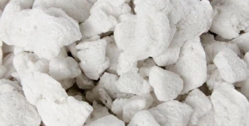 Close-up of white, crumbly material resembling chalk or salt.