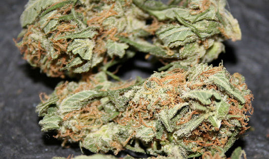 Closeup of a dried ready to smoke frosty bud.